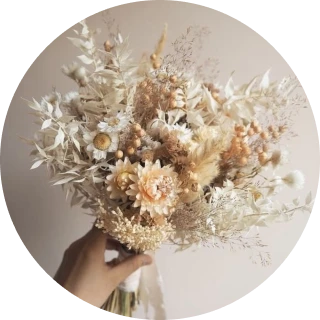 BOHO-MINIROSE”-Szárazvirág Csokor-Vázadísz